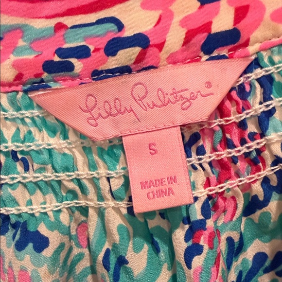Lilly Pulitzer multicolor Printed Peasant Tunic small - Picture 2 of 7